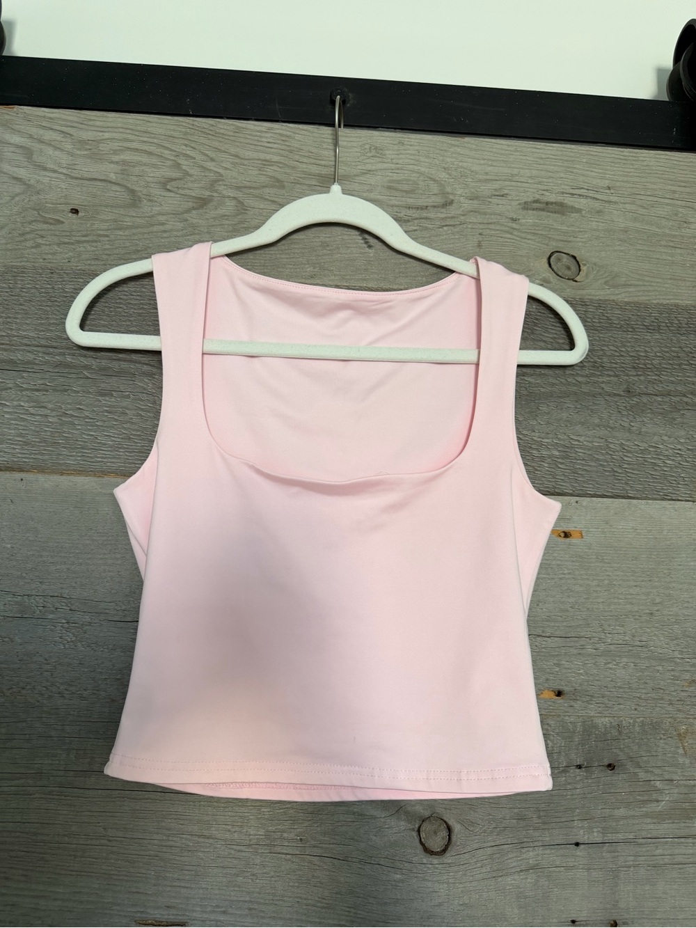 Amazon Light Pink Square Neck Crop Tank Top